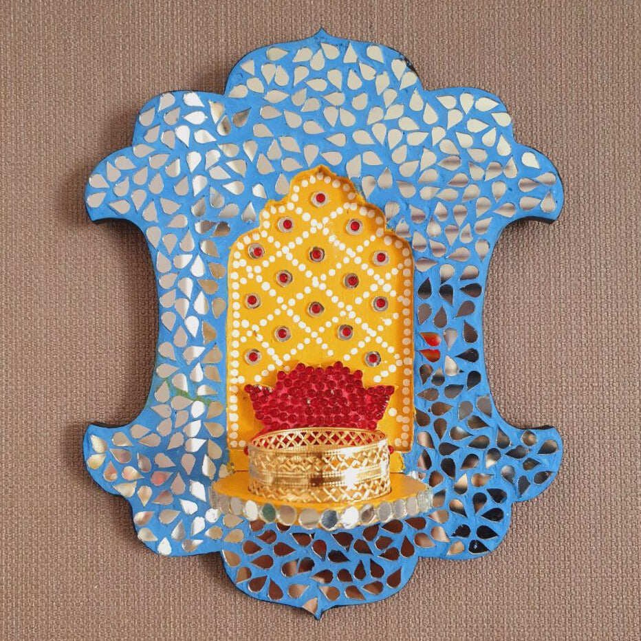 Jharokha Mirror Art Piece with T-light Candle Holder