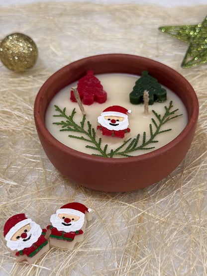 Christmas Terracotta Bowl Candle